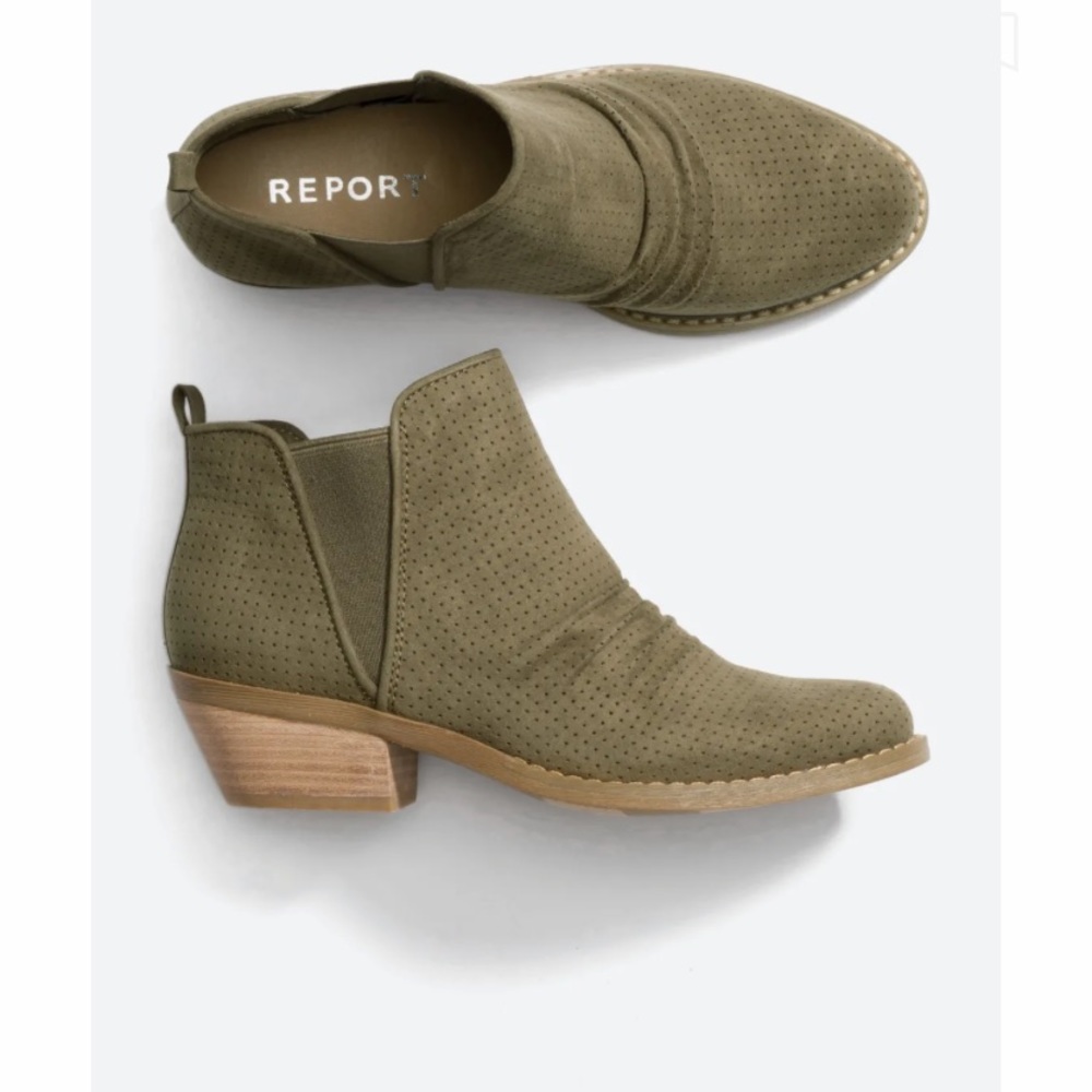 Report size 7 olive ankle boots